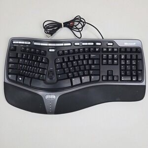 Microsoft Natural Ergonomic USB Wired Keyboard 4000 V1.0 Black KU-0462